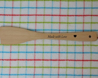 Spatula Turner Utensil Wood Personalized Engraved Made with Love Name Cooking Baking Teacher Employee Holiday Gift 10 dollar