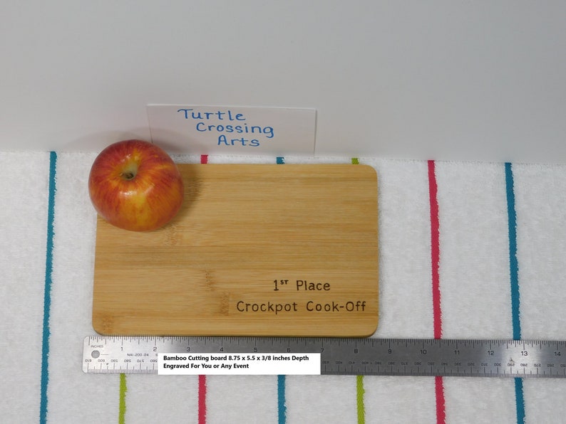 6.8.75" Bamboo Cutting Board Engraved Custom For You. See Listing Description.