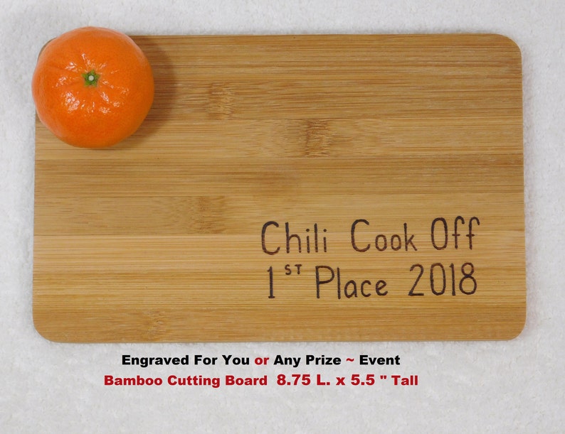 6x8 Crockpot Cooking Contest Award, Cutting Board Crock Pot Slow Cooker 1st Place Custom Door Prize Trophy Personalize Wood burn Engrave image 6