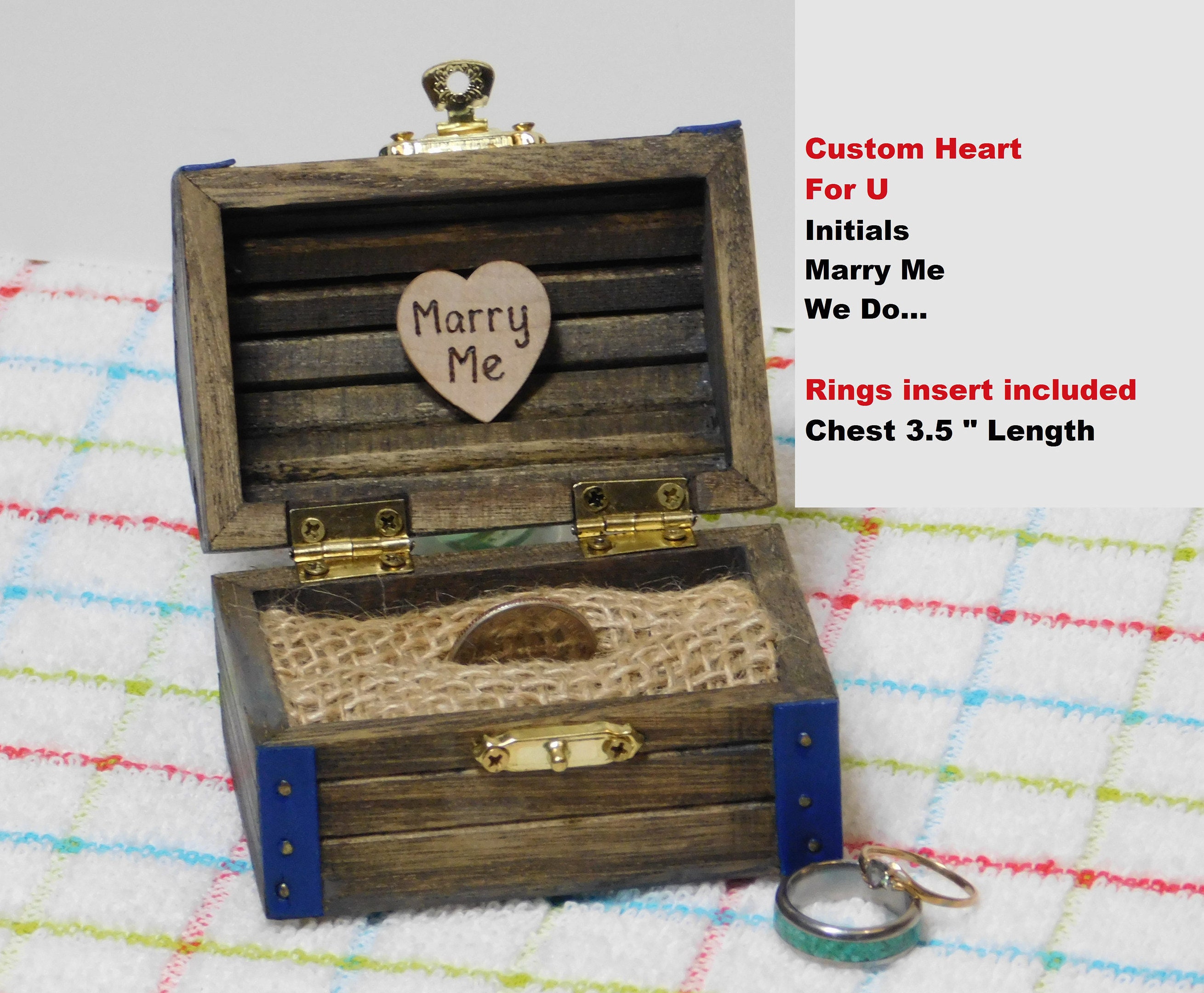 Ring Bearer Ring Box Small Treasure Chest Ring Box Beach Etsy