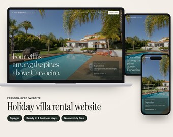 Custom Holiday Villa Rental Website with Weekly Rates by Season and Booking Form, 5 Pages
