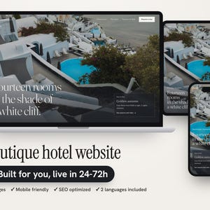 Custom Boutique Hotel Website with Rooms, Seasonal Rates and Stay Request Form, 5 Pages