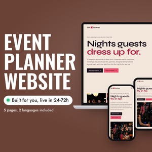 Custom Event Planner Website with Past Events, Services and Event Brief Builder, 5 Pages