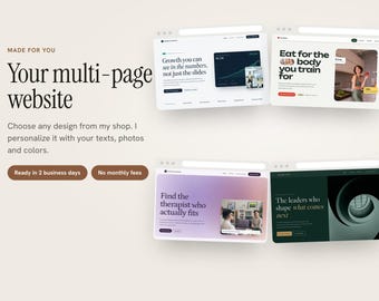 Custom Multi-Page Website for Your Business, 3 to 5 Pages, Personalized with Your Texts and Photos