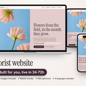 Personalized Florist Website, Flower Studio Site with Bloom Calendar, Workshops and Subscription