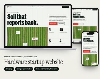 Personalized Hardware Startup Website, One-Page Site with Live Data Chart and Pre-Order