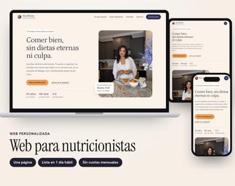 Personalized Spanish Language Website for Nutritionists and Dietitians, Warm One-Page Design, Free Call Request