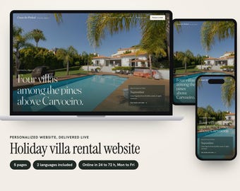 Custom Holiday Villa Rental Website with Weekly Rates by Season and Booking Form, 5 Pages