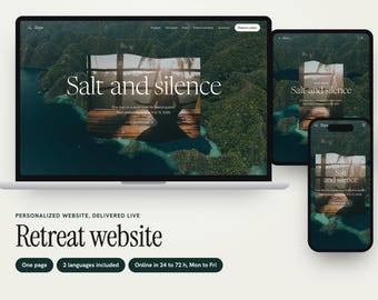 Custom Retreat Website, Day by Day Program, Places Left and Live Estimate, One Page