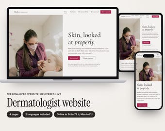 Personalized Dermatology Website, Skin Clinic Site with Skin Concern Finder and Consult Request