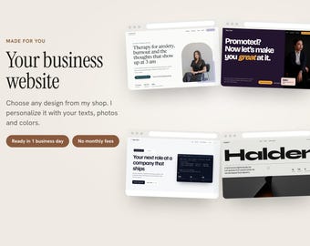 Custom One-Page Website for Your Business, Personalized with Your Texts and Photos, Any Design