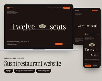 Personalized Sushi Restaurant Website, Elegant 5-Page Omakase Design with Seat Booking