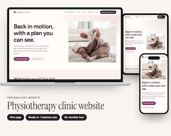 Personalized Physiotherapy Website with First Session Planner, Price List and Appointment Request, One Page