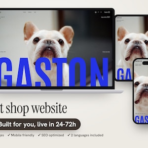 Personalized Pet Shop Website with Basket, Order Request and French and German Switch, 5 Pages