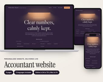 Custom Accountant Website with Service Finder, Free First Call and Fee Transparency, 5 Pages