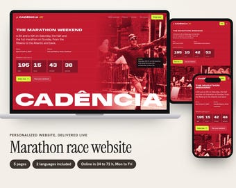 Custom Marathon Race Website with Race Weekend Planner, Pacers and Entry Countdown, 5 Pages