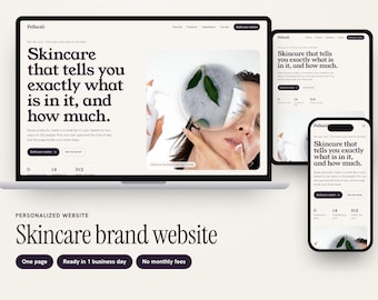 Custom Skincare Brand Website with Routine Builder, Ingredient Explorer and Shop Links, One-Page