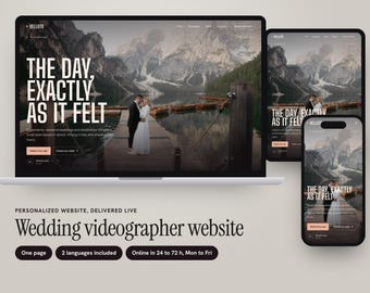 Custom Wedding Videographer Website with Opening Reel, Films by Wedding Type and Enquiry Form