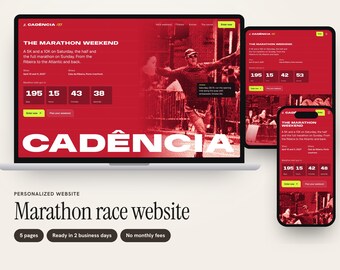 Custom Marathon Race Website with Race Weekend Planner, Pacers and Entry Countdown, 5 Pages