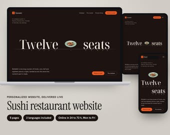 Personalized Sushi Restaurant Website, Elegant 5-Page Omakase Design with Seat Booking