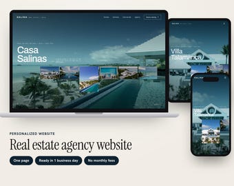 Custom Luxury Real Estate Website, Personalized Animated One-Page Design, Featured Homes and Viewing Request