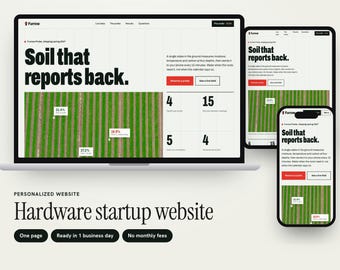 Personalized Hardware Startup Website, One-Page Site with Live Data Chart and Pre-Order