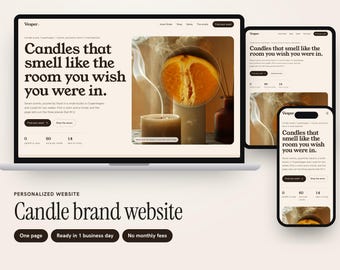 Custom Candle Brand Website with Scent Finder, Fragrance Notes Explorer and Shop Links, One-Page