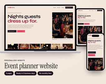 Custom Event Planner Website with Past Events, Services and Event Brief Builder, 5 Pages