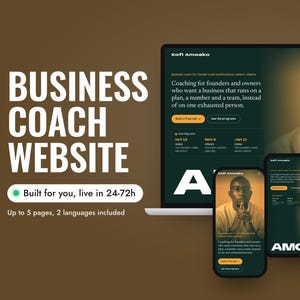 Custom Business Coach Website with Discovery Call Form, Coaching Programs and Free Guide, One-Page Design