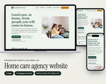 Personalized Home Care Agency Website, Senior Nurse Site with Control Plan Builder and Estimate