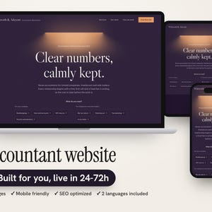Custom Accountant Website with Service Finder, Free First Call and Fee Transparency, 5 Pages