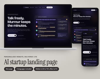 Personalized AI Startup Landing Page, One-Page SaaS Website with Waitlist Form