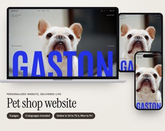 Personalized Pet Shop Website with Basket, Order Request and French and German Switch, 5 Pages