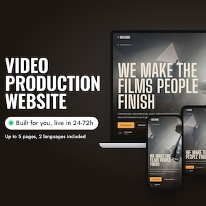 Custom Video Production Studio Website with Showreel Opening, Filterable Project Grid and Quote Form