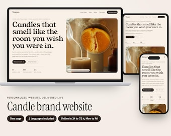 Custom Candle Brand Website with Scent Finder, Fragrance Notes Explorer and Shop Links, One-Page