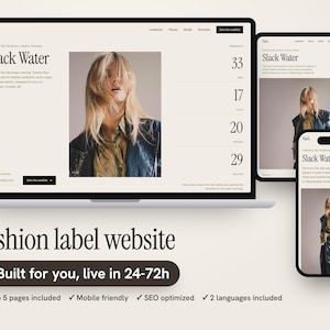 Custom Fashion Label Website with Collection Countdown, Lookbook and Waitlist, Editorial One-Page