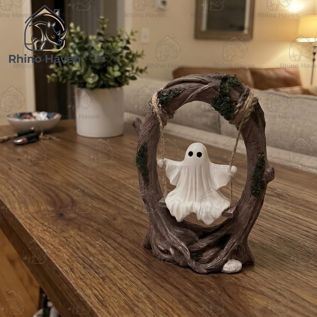 Pvc Boo Statue Swinging Ghost Figurine, Halloween Boo Sculpture, Quirky Ghost Ornament ...