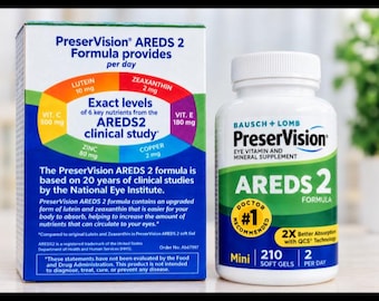 PreserVision AREDS 2 Eye Vitamins 1 Pack, 210 Mini Softgels Each, Bausch + Lomb