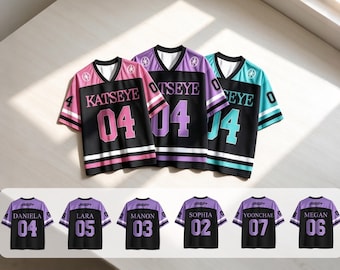 Anpassad KATSEYE-tröja, Kpop-konsertskjorta, personlig hockeytröja med namn och nummer, present till popfan