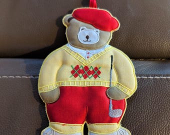 Neiman Marcus Pot Holder Bear Dressed for gulf Vintage