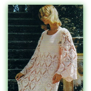 Crochet Dress PATTERN Evening Dress BOHO Caftan 1970's Crochet Digital Pattern Crochet Pattern PDF