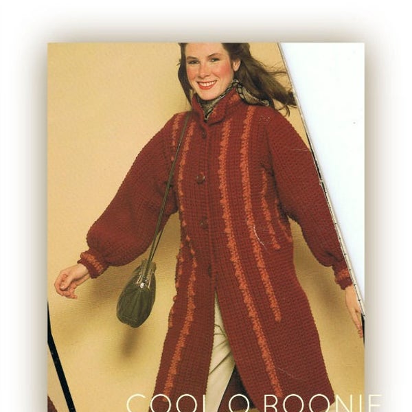 Women's 1970's Crochet Coat - Vintage Button Down Jacket -  PDF Crochet Pattern Instant Download