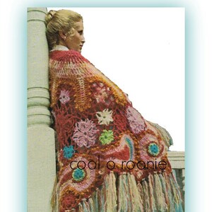 Women's Crochet Pattern BOHO Shawl Pattern Vintage 1970's Shawl PDF Crochet Pattern Instant download