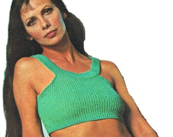 Women's Top Knitting Pattern - Ladies Summer Crop Top - PDF Knitting Pattern DIY Knitting Pattern