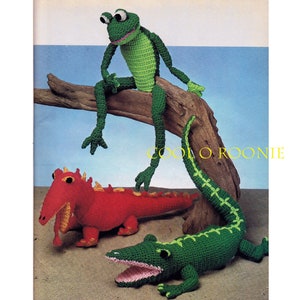 Animal Crochet Patterns - Frog - Alligator - Dragon Stuffed Animal PDF Crochet Patterns