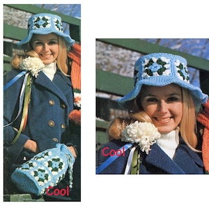 Crochet Pattern Womens Bucket Hat Pattern Vintage Crochet Granny Square Hat Crochet Pattern PDF