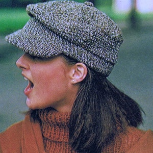 Hut Strickmuster Frauen Urchin Cap - News Boy Hut 1970's Retro PDF Strickmuster Sofort-Download