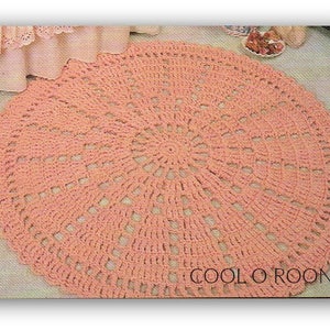 Crochet Rug Pattern Vintage 70's Pattern Shabby Chic Round Rug Digital PDF Crochet Pattern Instant Download image 1