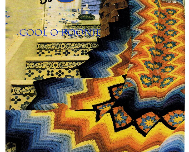 Afghan Crochet Pattern Granny Squares Ripple Pattern Etsy Canada