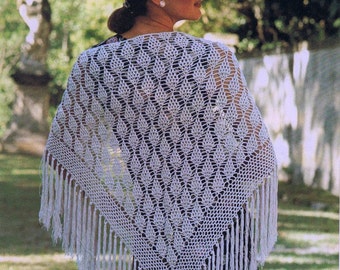 Women's Crochet Shawl Pattern Ladies Shawl - Wrap Vintage 70's PDF Crochet Pattern Instant Download